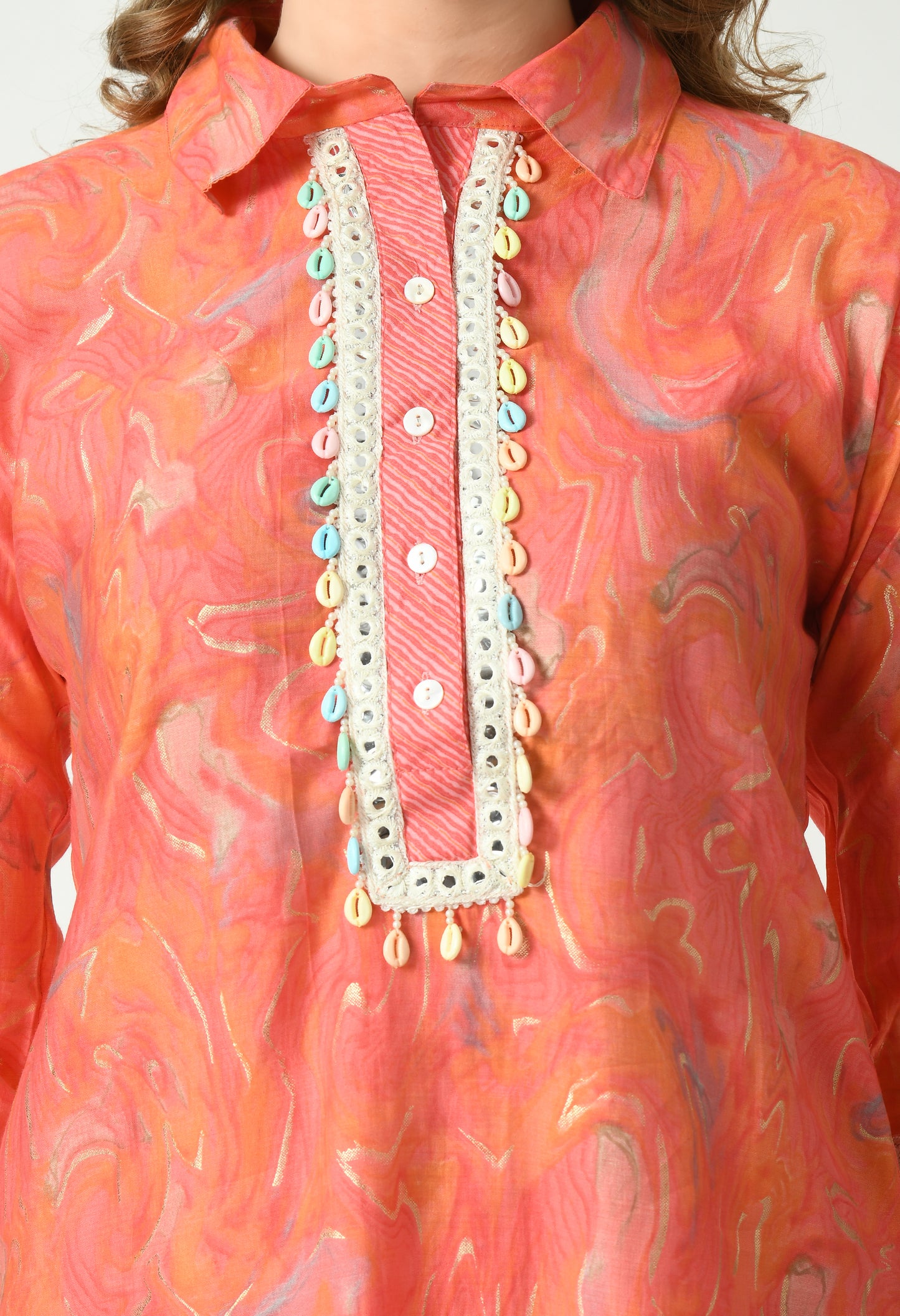 MAURYA Women’s Muslin Pathani Co-Ord Set with Yoke Design