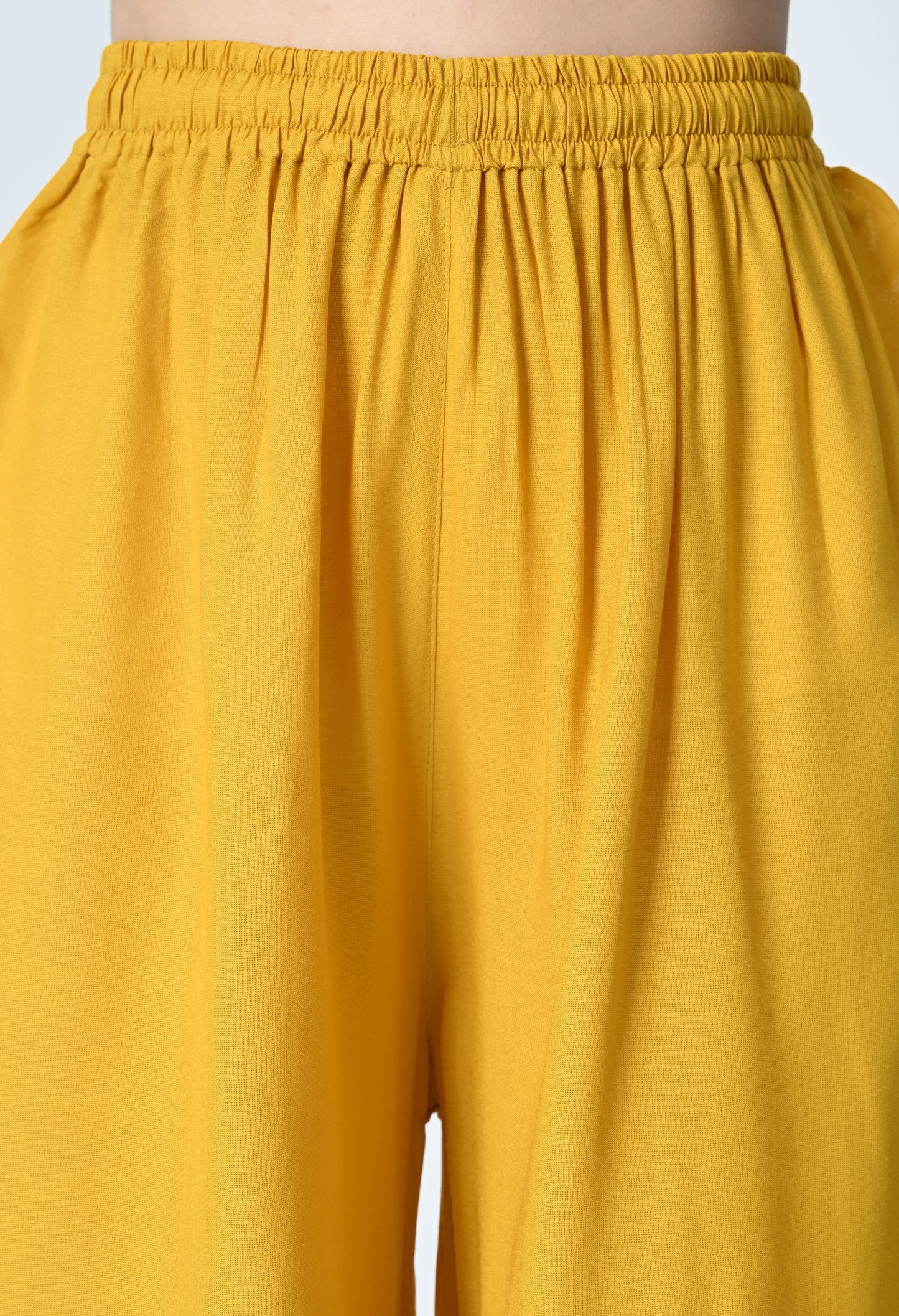 MAURYA Women Solid Rayon Palazzo with Elastic Waist & Lace Hem