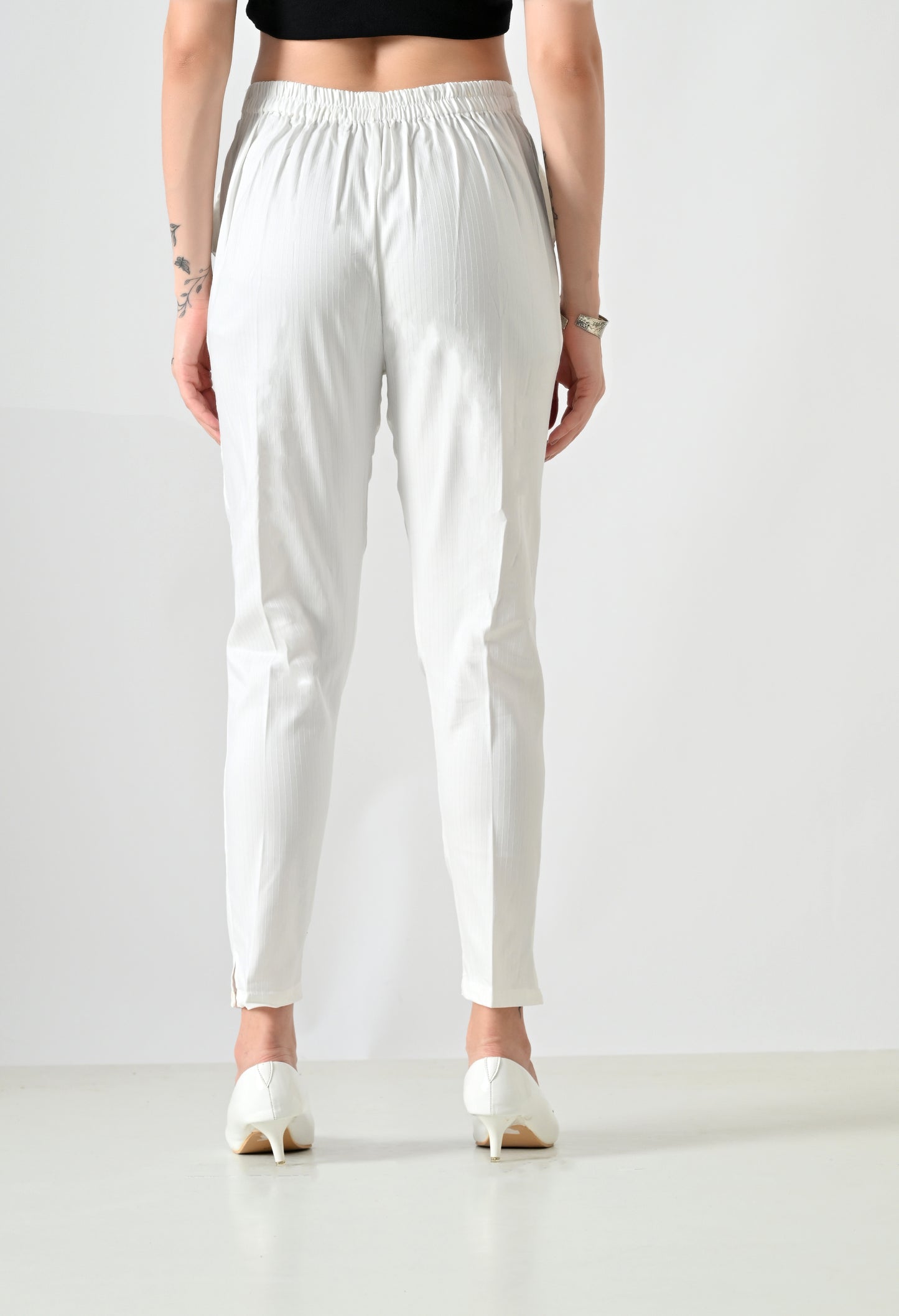 MAURYA Women’s Lycra Straight Fit Pants with Drawstring Waist