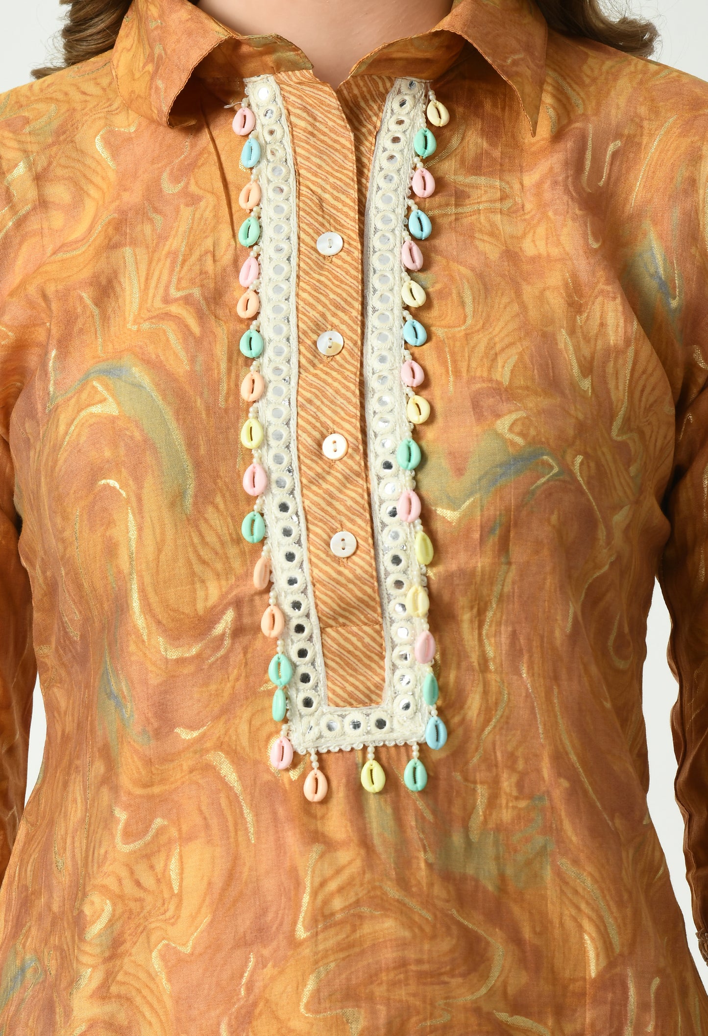 MAURYA Women’s Muslin Pathani Co-Ord Set with Yoke Design