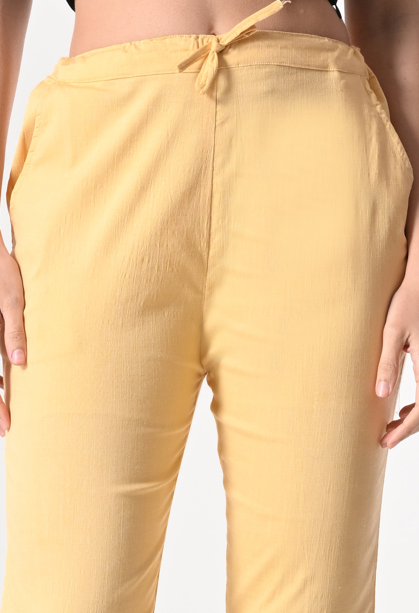 MAURYA Women’s Lycra Straight Fit Pants with Drawstring Waist