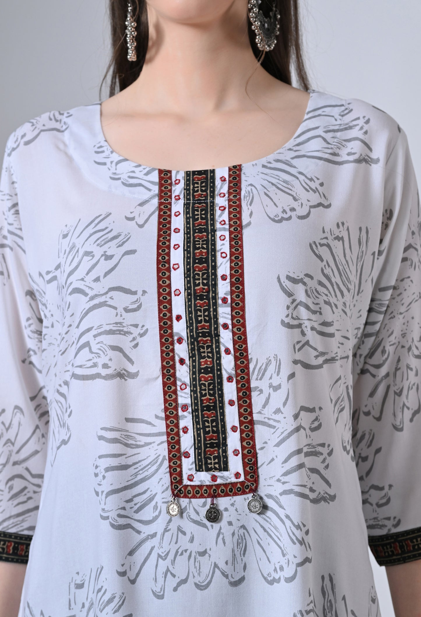 MAURYA Women's Rayon Floral Print Kurti