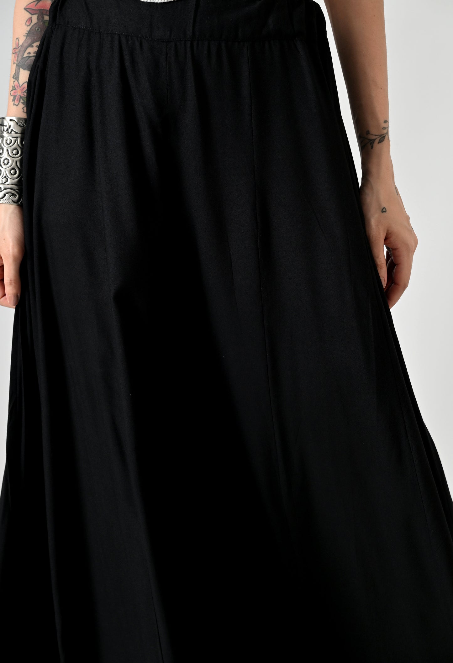 MAURYA Women Solid Rayon Palazzo with Elastic Waist & Lace Hem