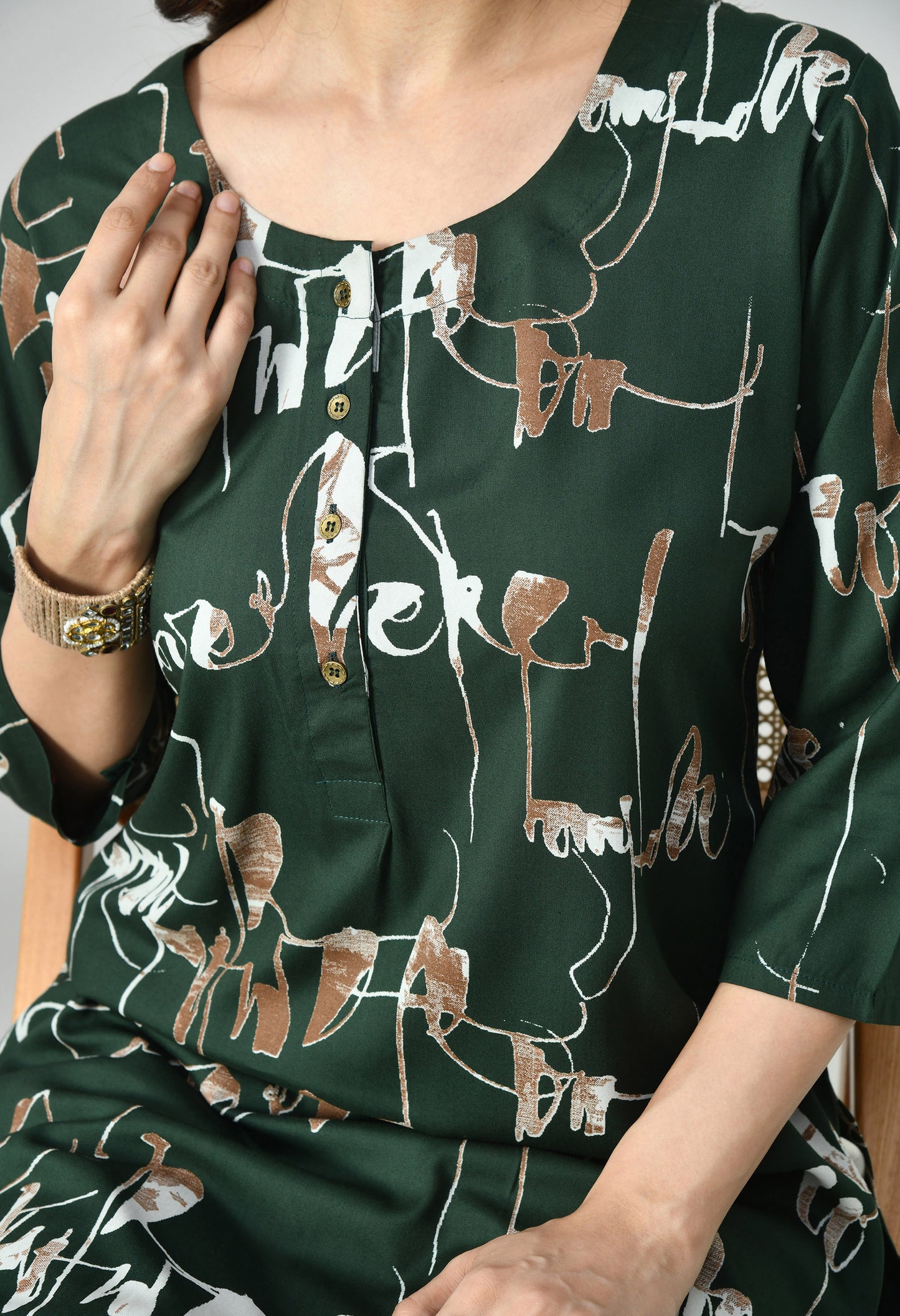 MAURYA Women's Rayon Abstract Print Kurti