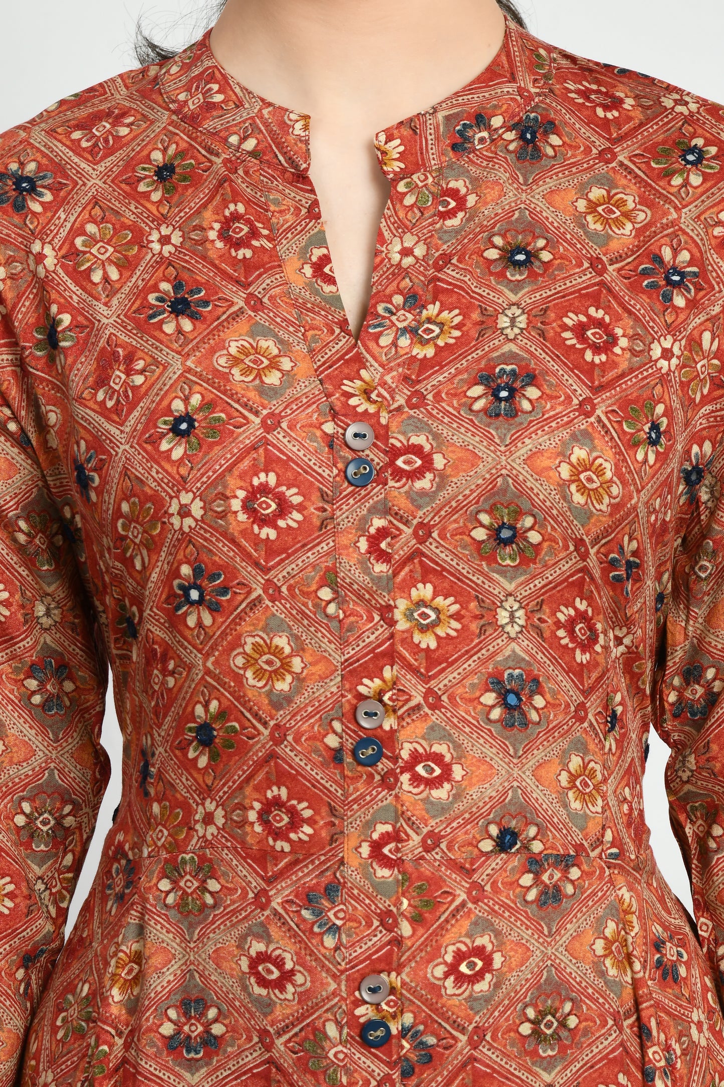 MAURYA Women’s Rayon A-Line Flared Long Dress for Casual & Festive Wear