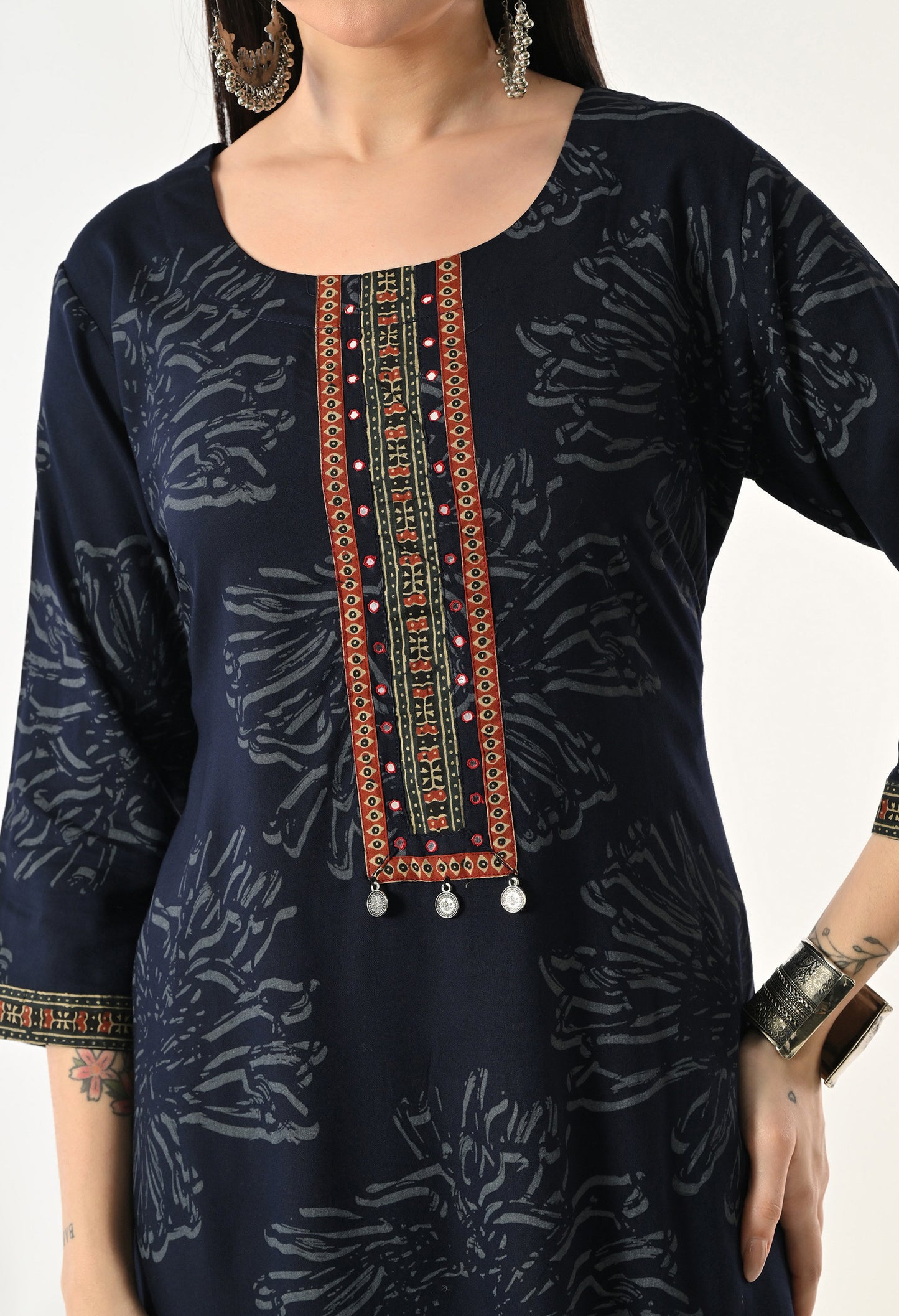 MAURYA Women's Rayon Floral Print Kurti