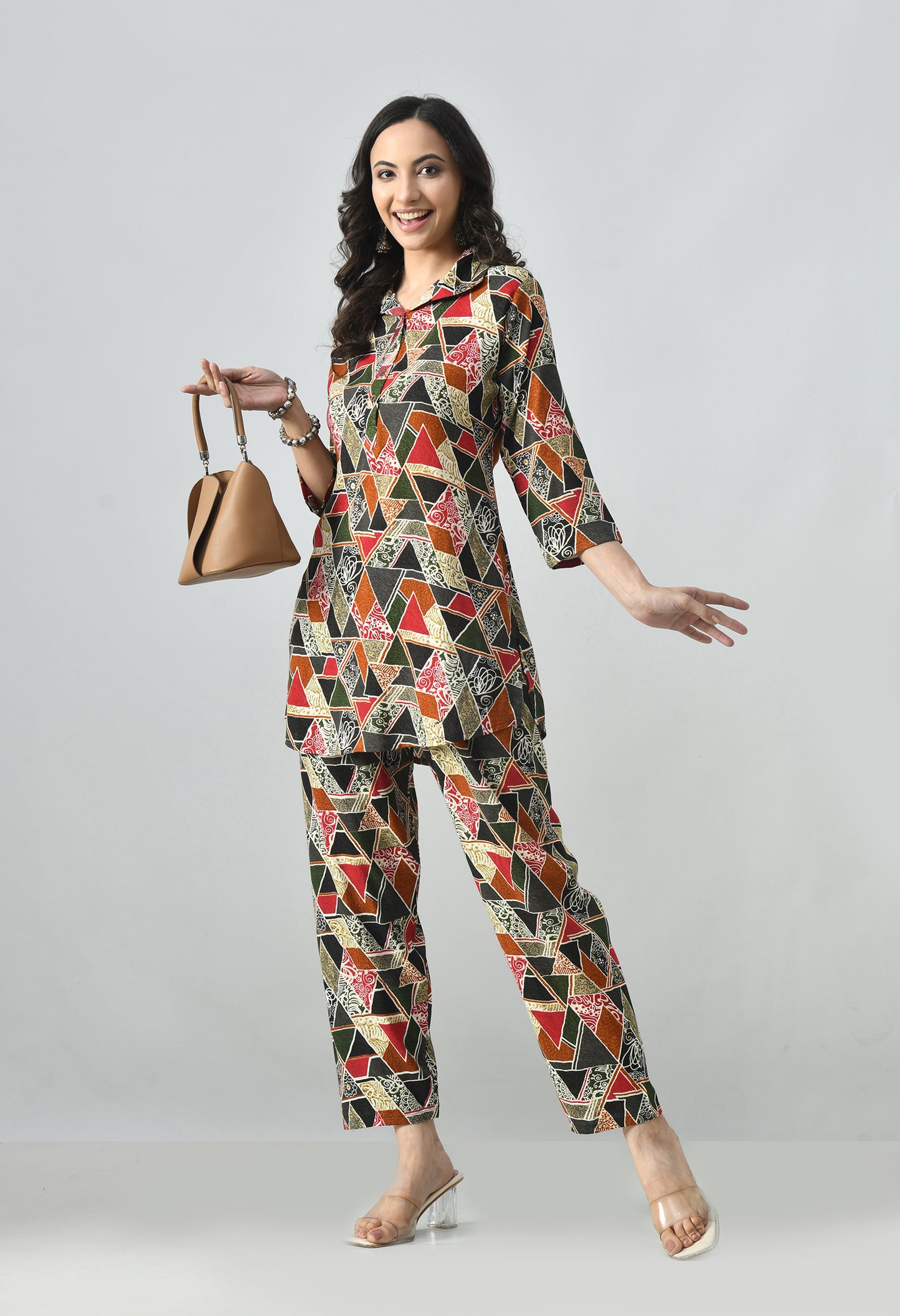 MAURYA Women’s Latest Printed Rayon Co-Ord Set with Stylish Top & Pant Set