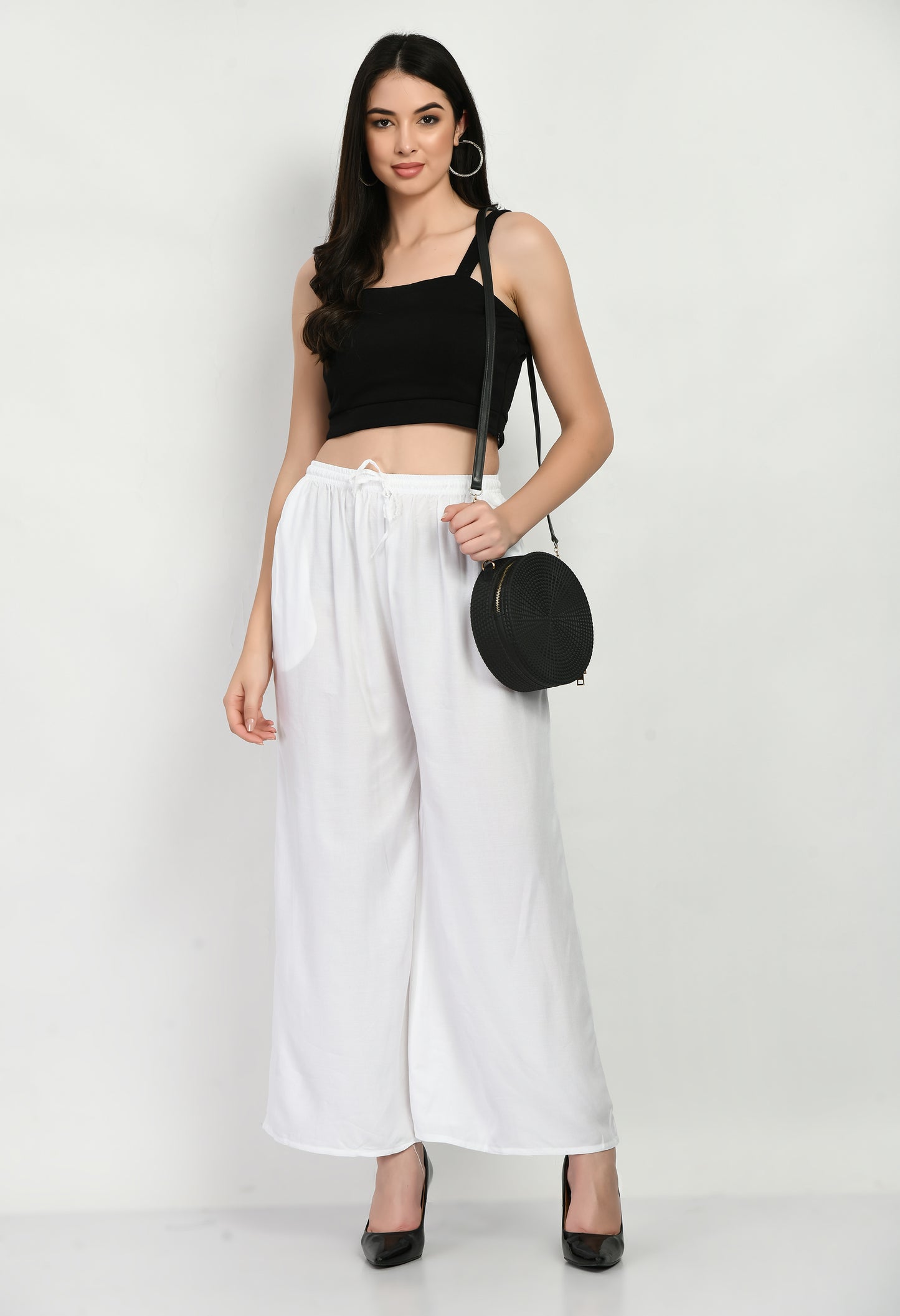 MAURYA Women Solid Rayon Palazzo with Elastic Waist