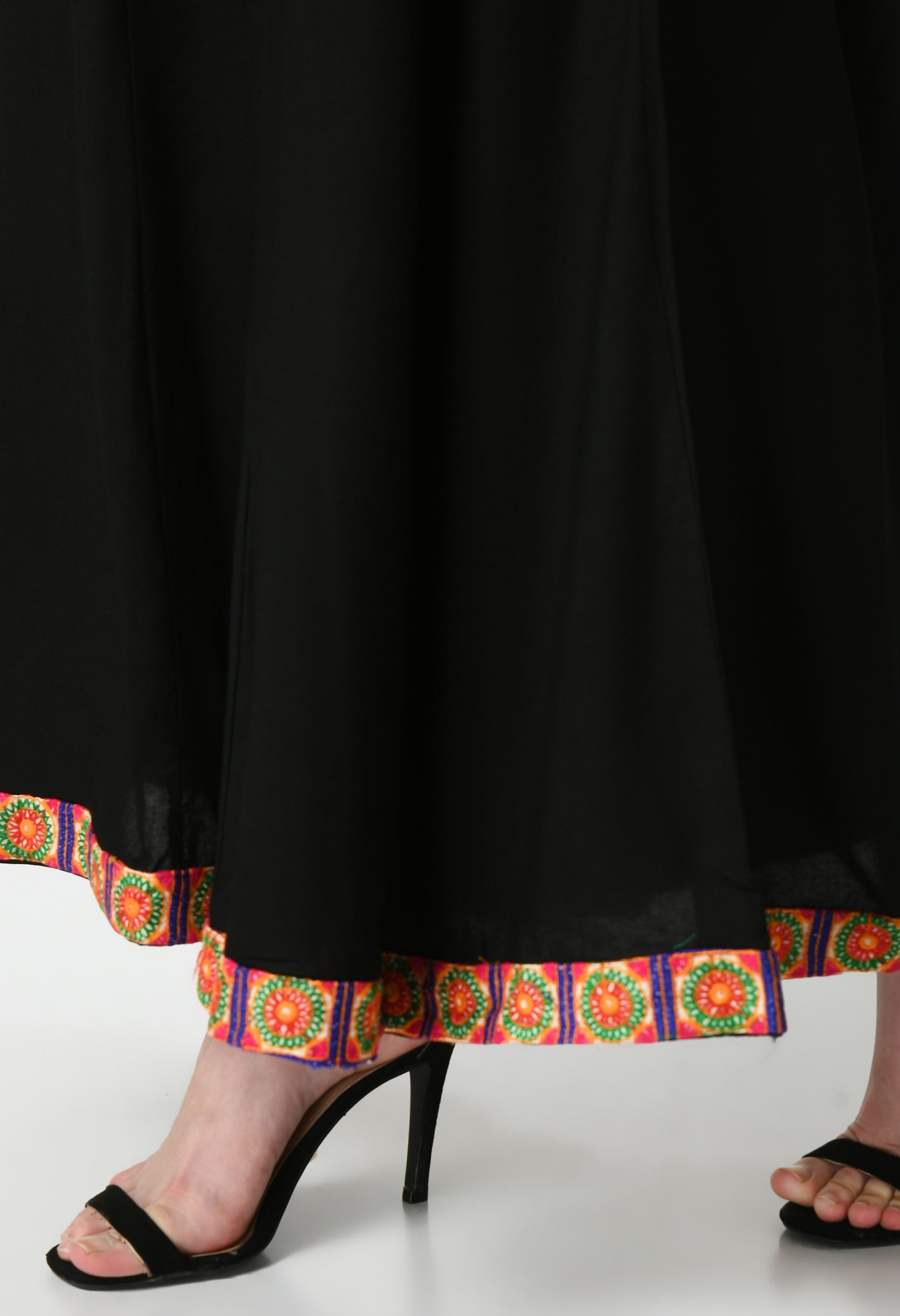 MAURYA Women Solid Rayon Palazzo with Elastic Waist & Lace Hem