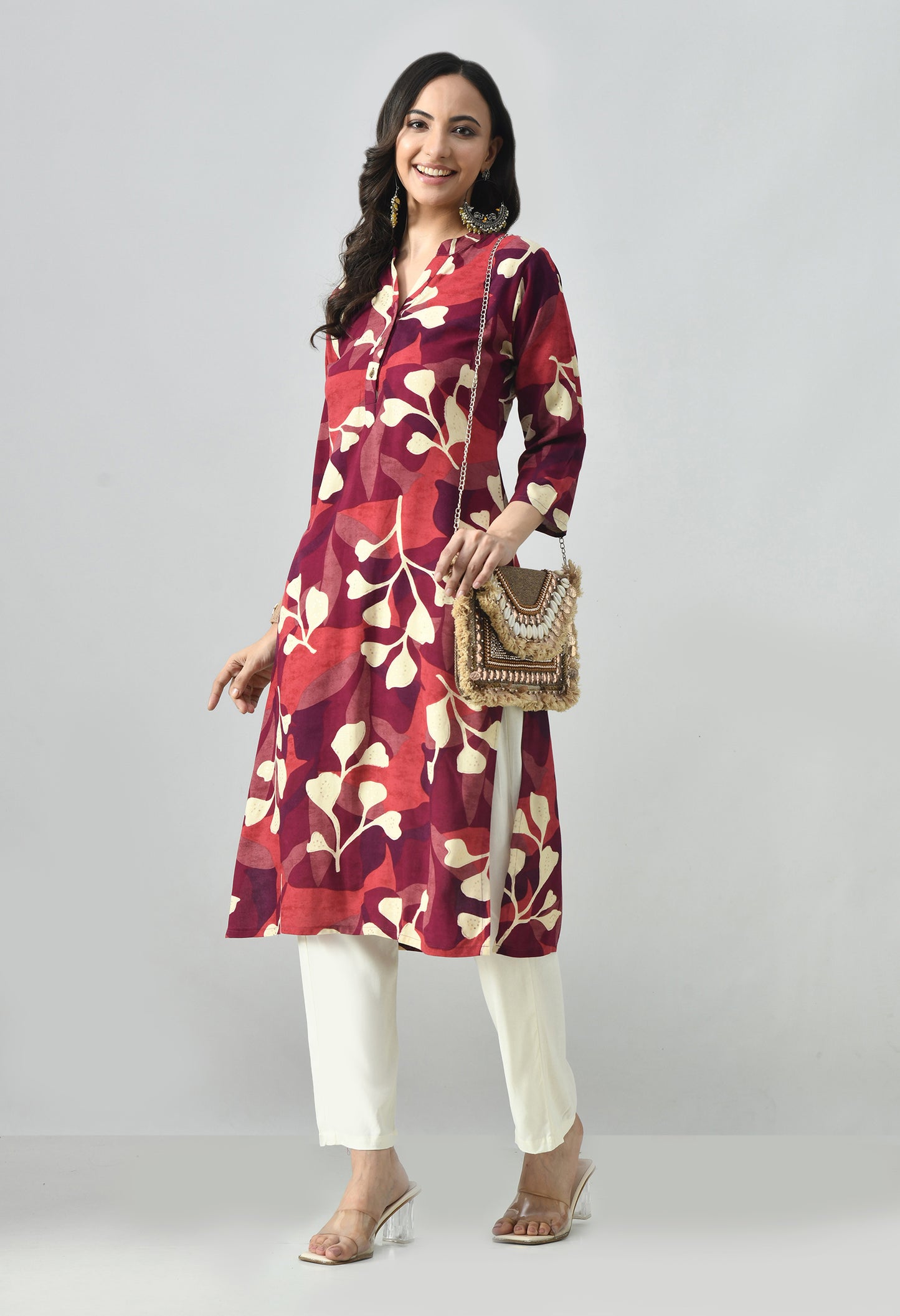 MAURYA Women's Rayon Printed Kurti