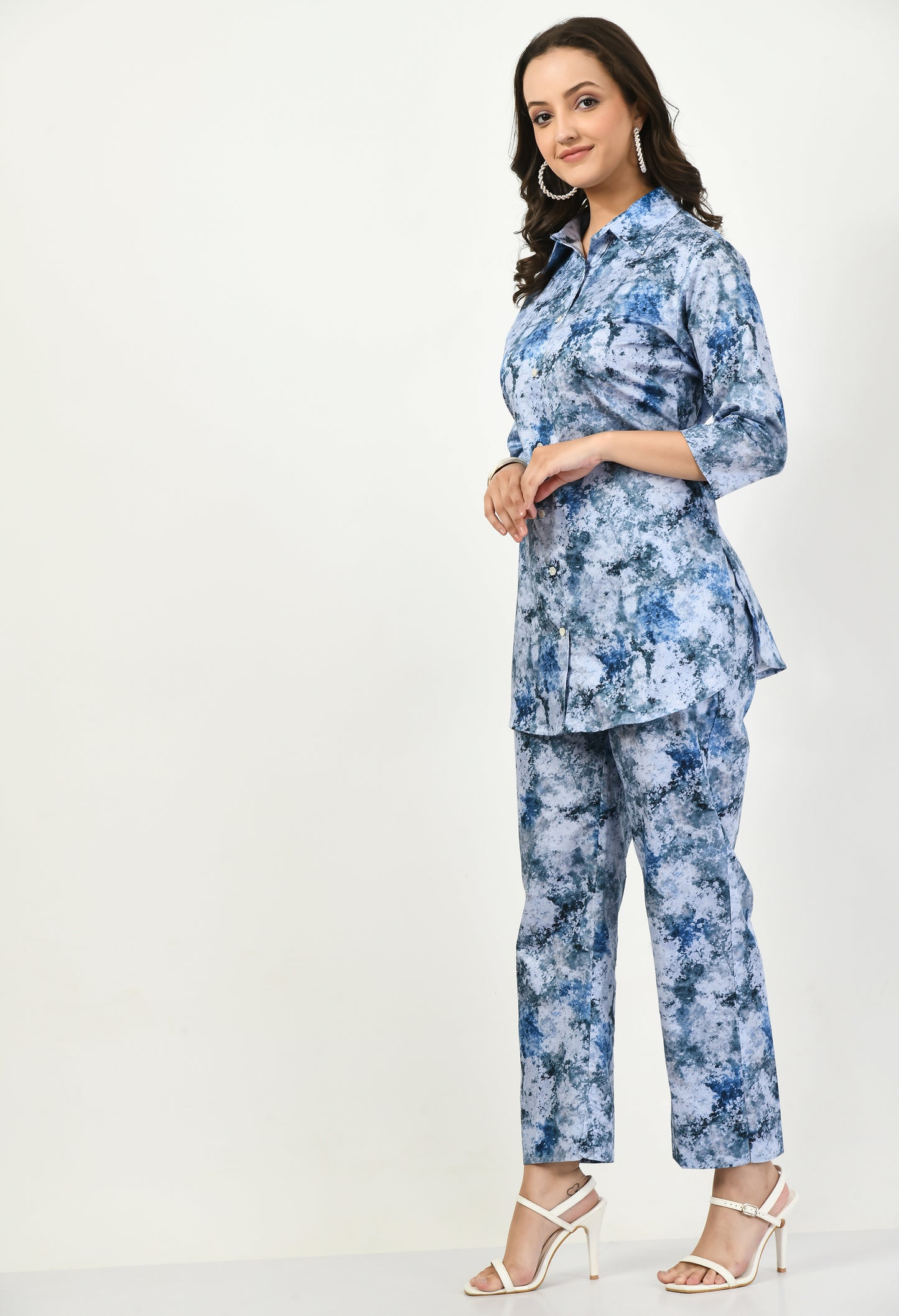 MAURYA Women’s Rayon Printed Co-Ord Set | Shirt Top & Pants