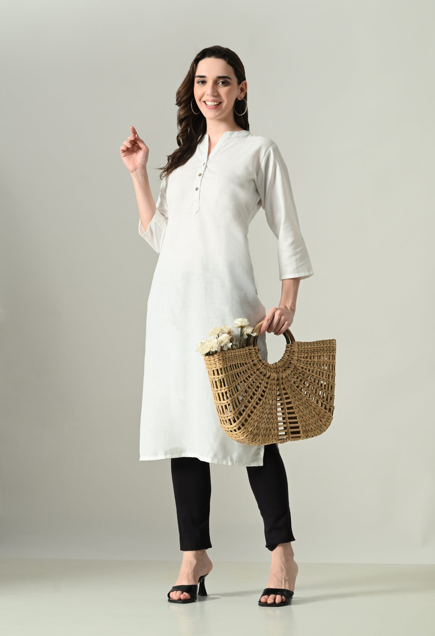 MAURYA Women's Cotton Blend Solid Kurti