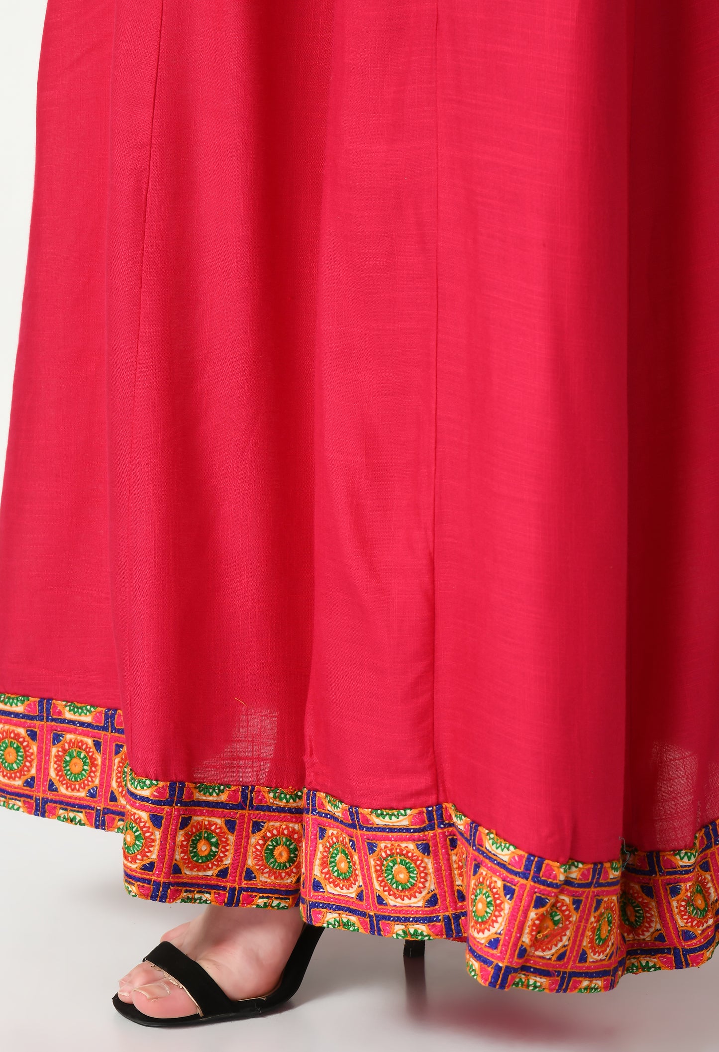 MAURYA Women Solid Rayon Palazzo with Elastic Waist & Lace Hem