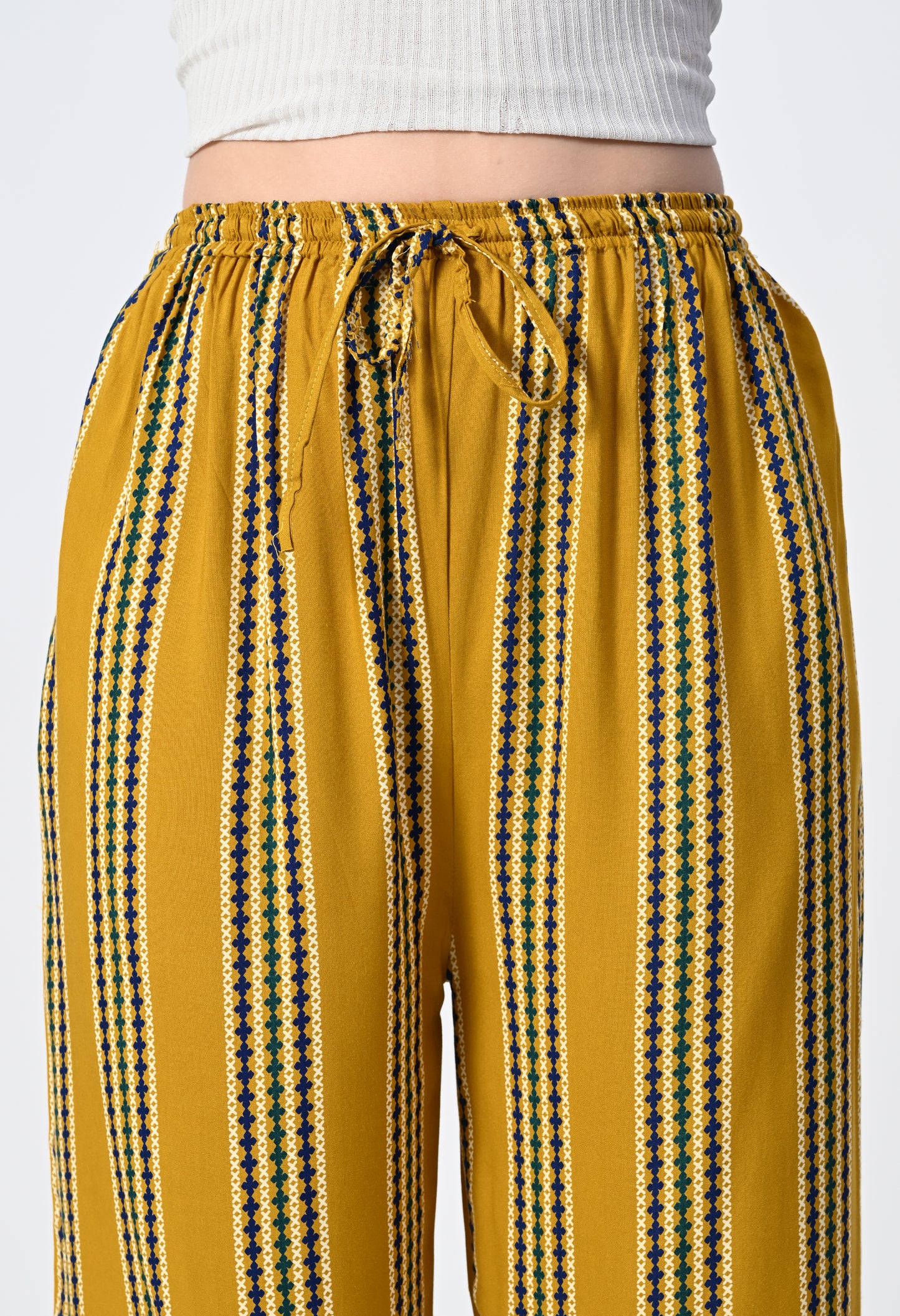 MAURYA Women Striped Rayon Palazzo with Elastic Waist