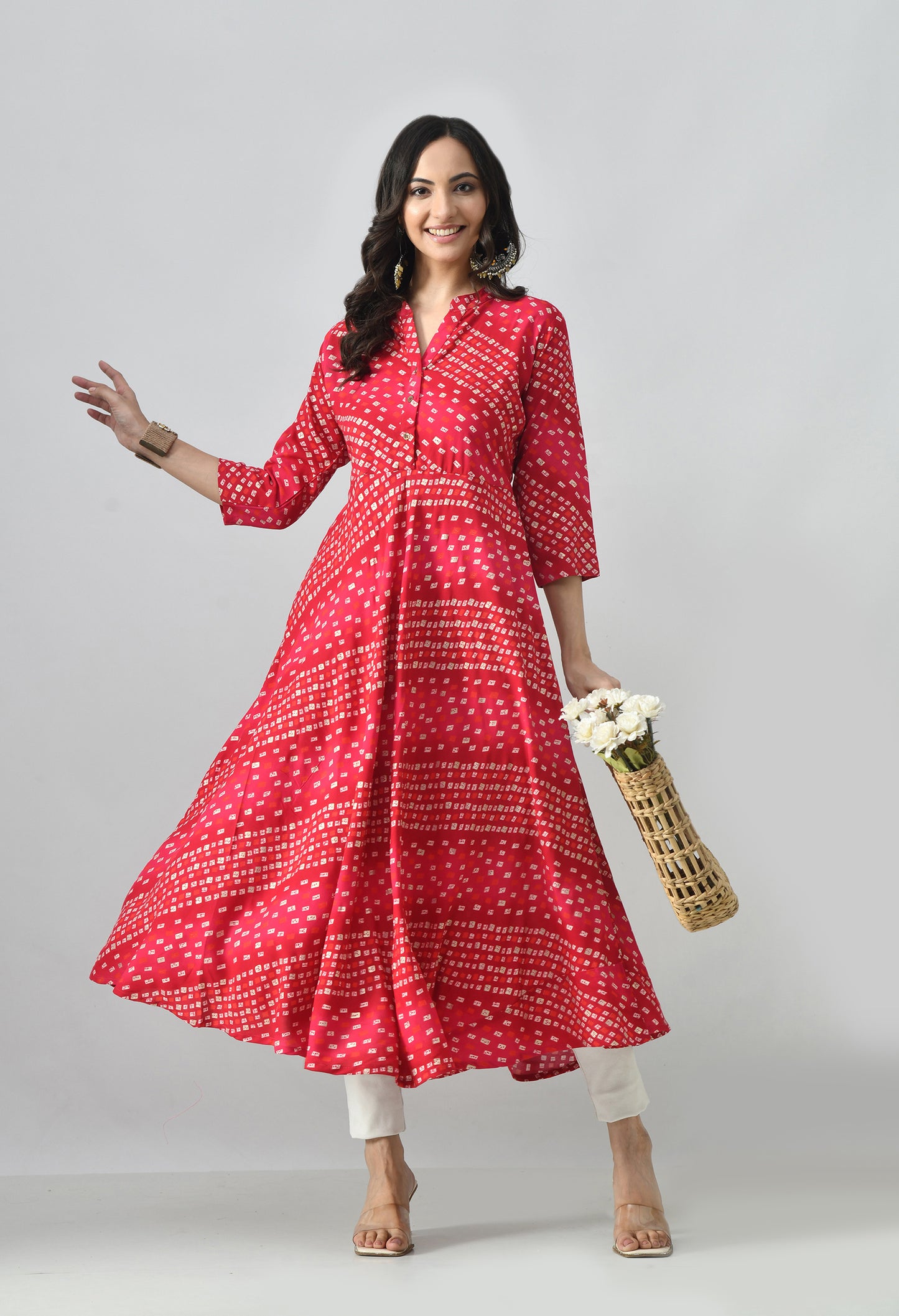 MAURYA Rayon Printed A-Line Dress for Women