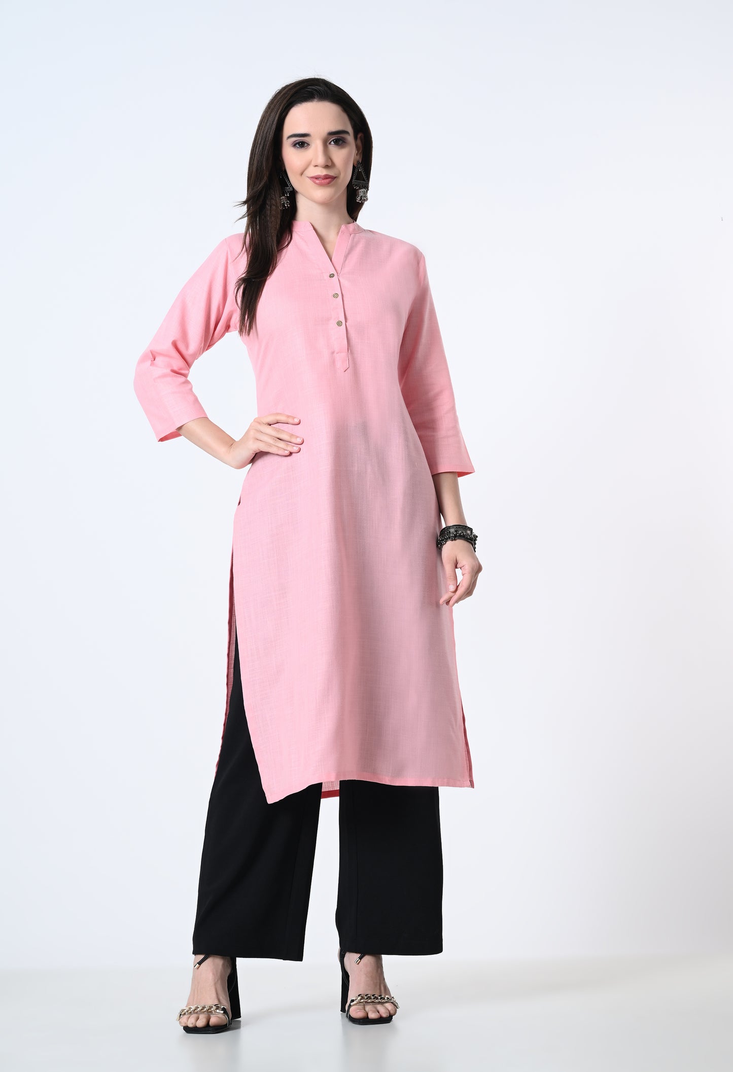 MAURYA Women's Cotton Blend Solid Kurti