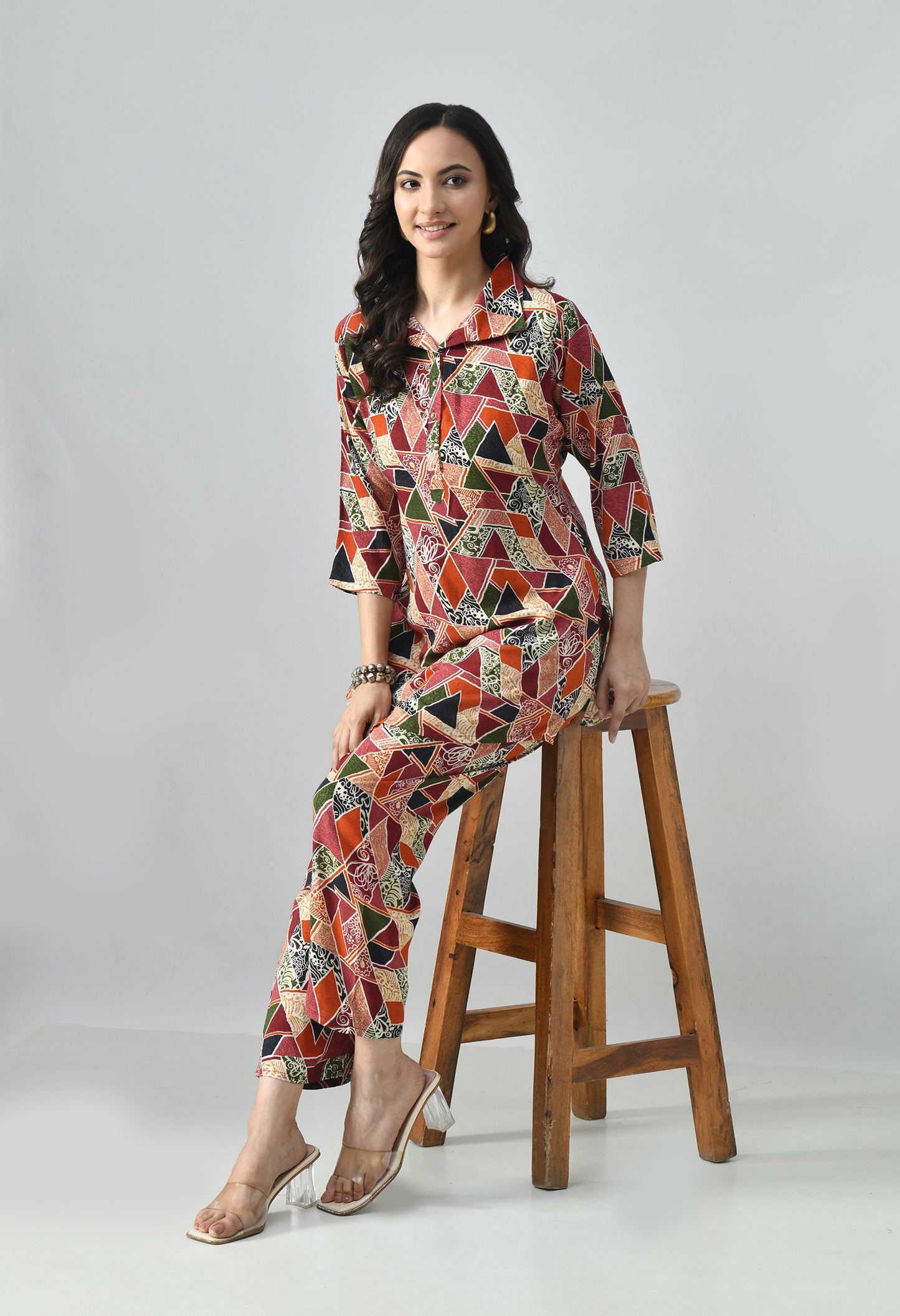 MAURYA Women’s Latest Printed Rayon Co-Ord Set with Stylish Top & Pant Set
