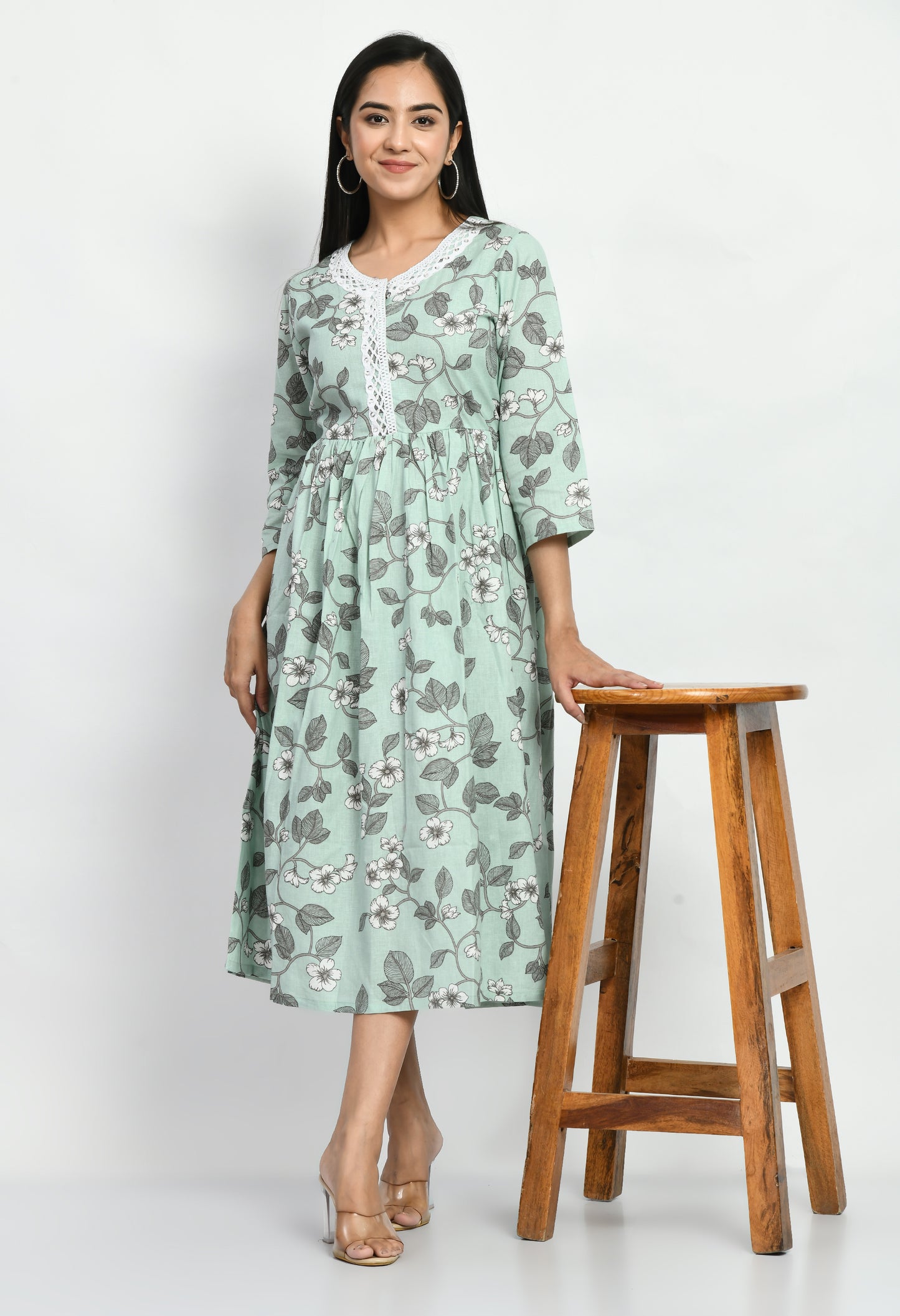 MAURYA Women’s Classic Cotton Blend A-Line Dress for Everyday Wear