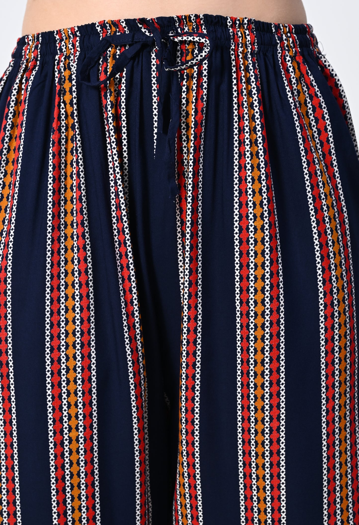 MAURYA Women Striped Rayon Palazzo with Elastic Waist