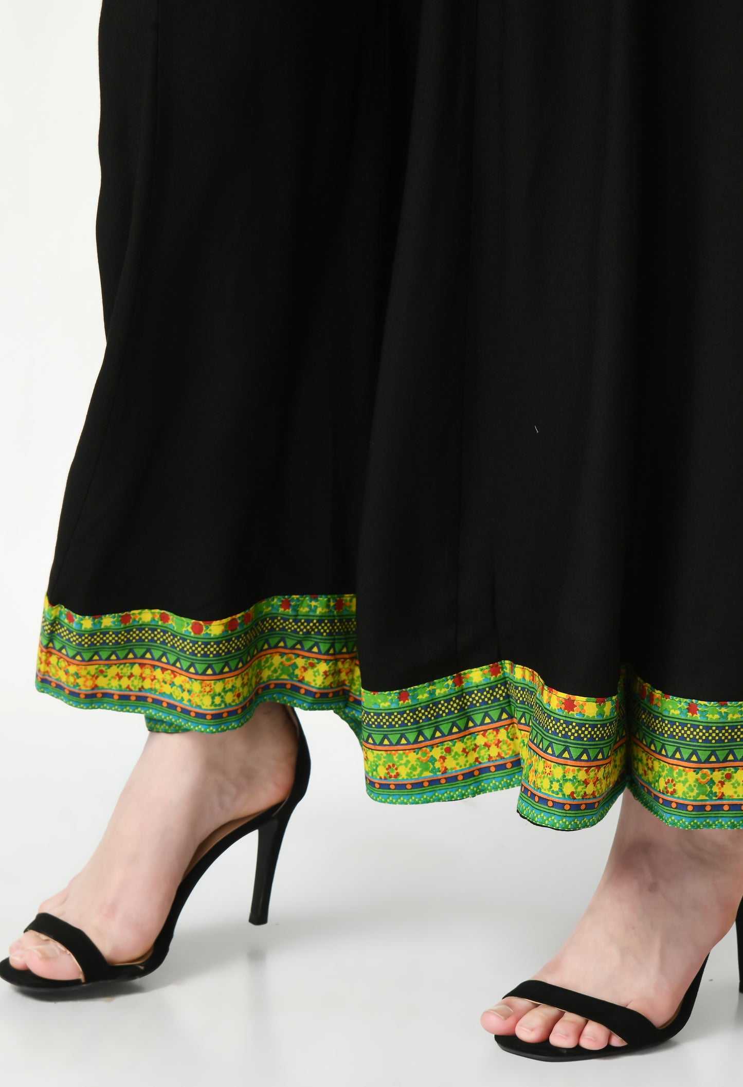 MAURYA Women Solid Rayon Palazzo with Elastic Waist & Lace Hem