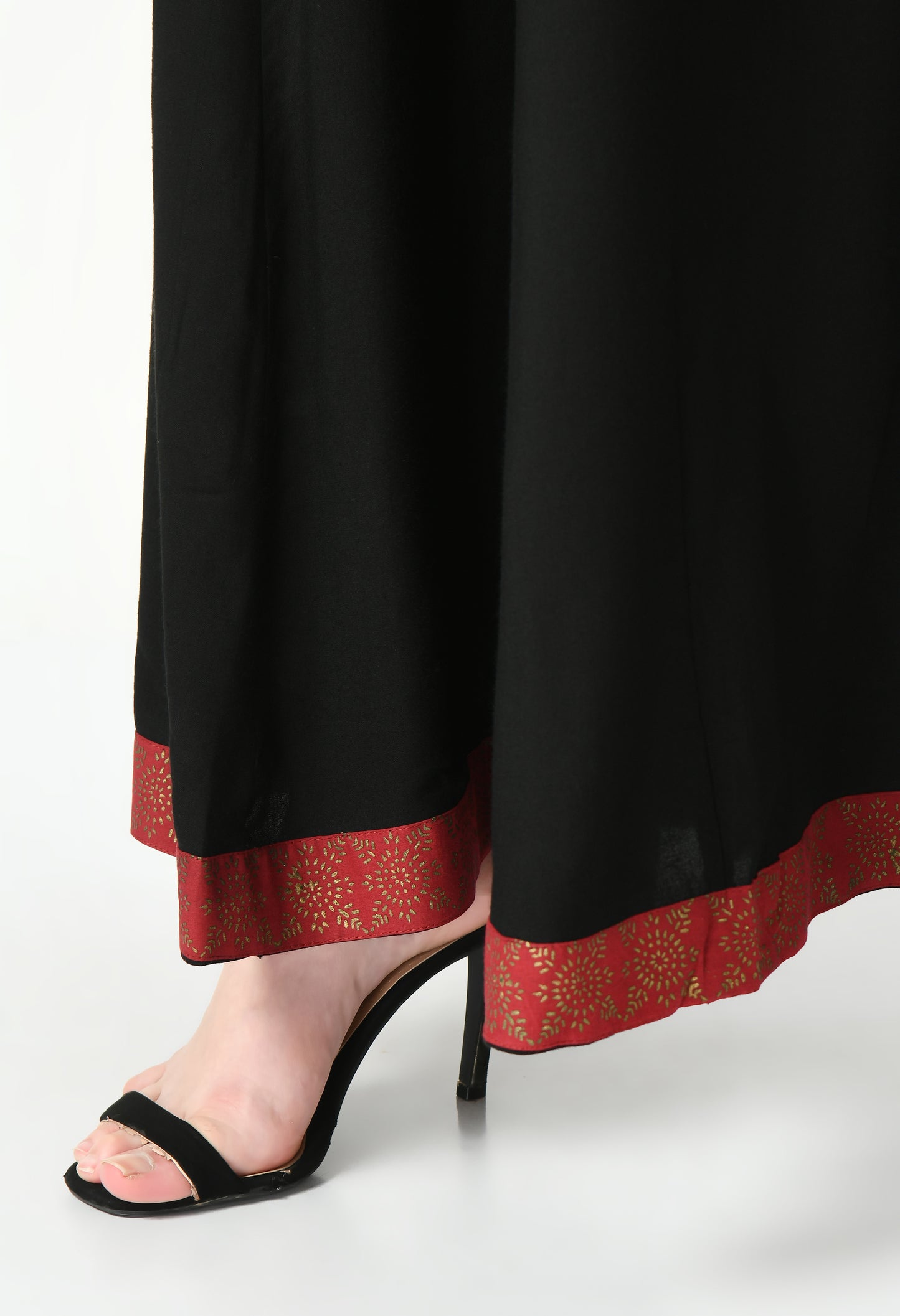 MAURYA Women Solid Rayon Palazzo with Elastic Waist & Lace Hem