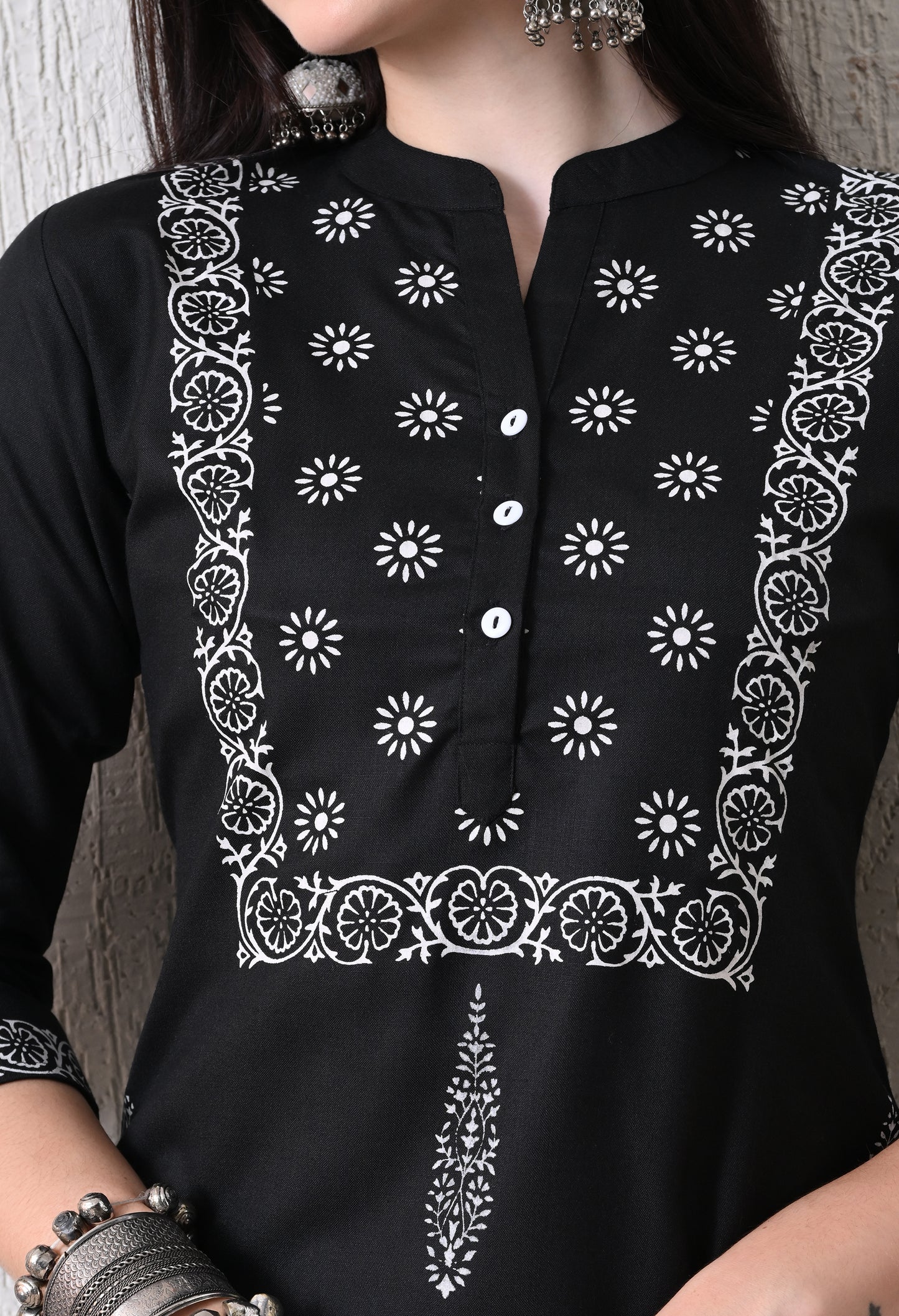 MAURYA Women's Cotton Blend Block Print Kurti