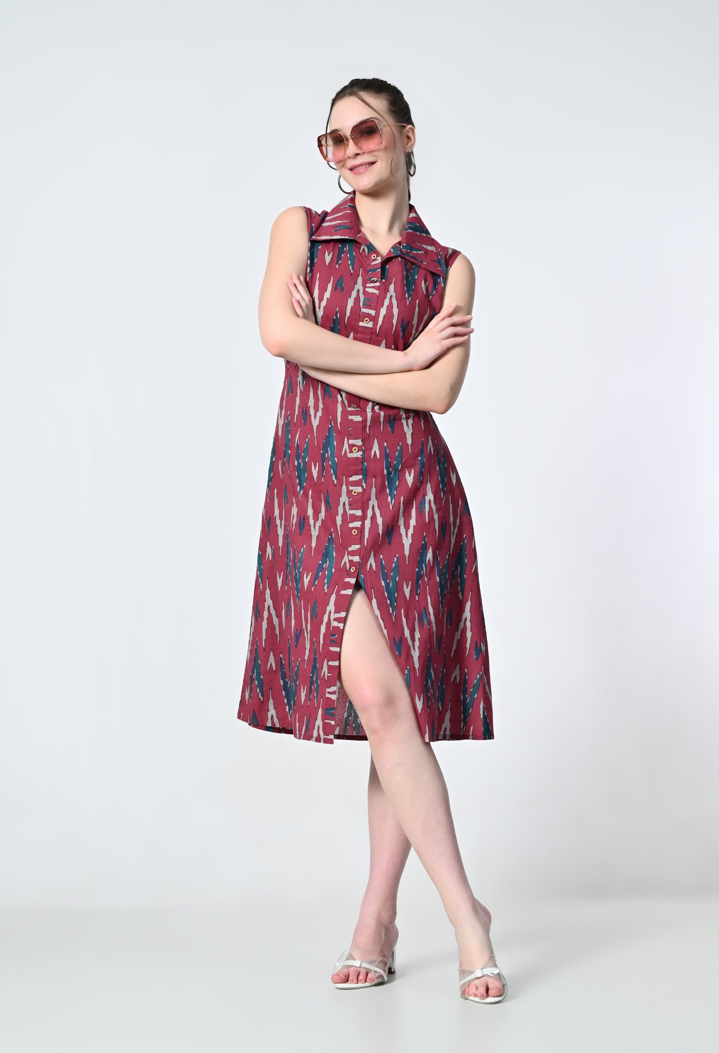 MAURYA Pure Cotton Printed A-Line Dress for Women