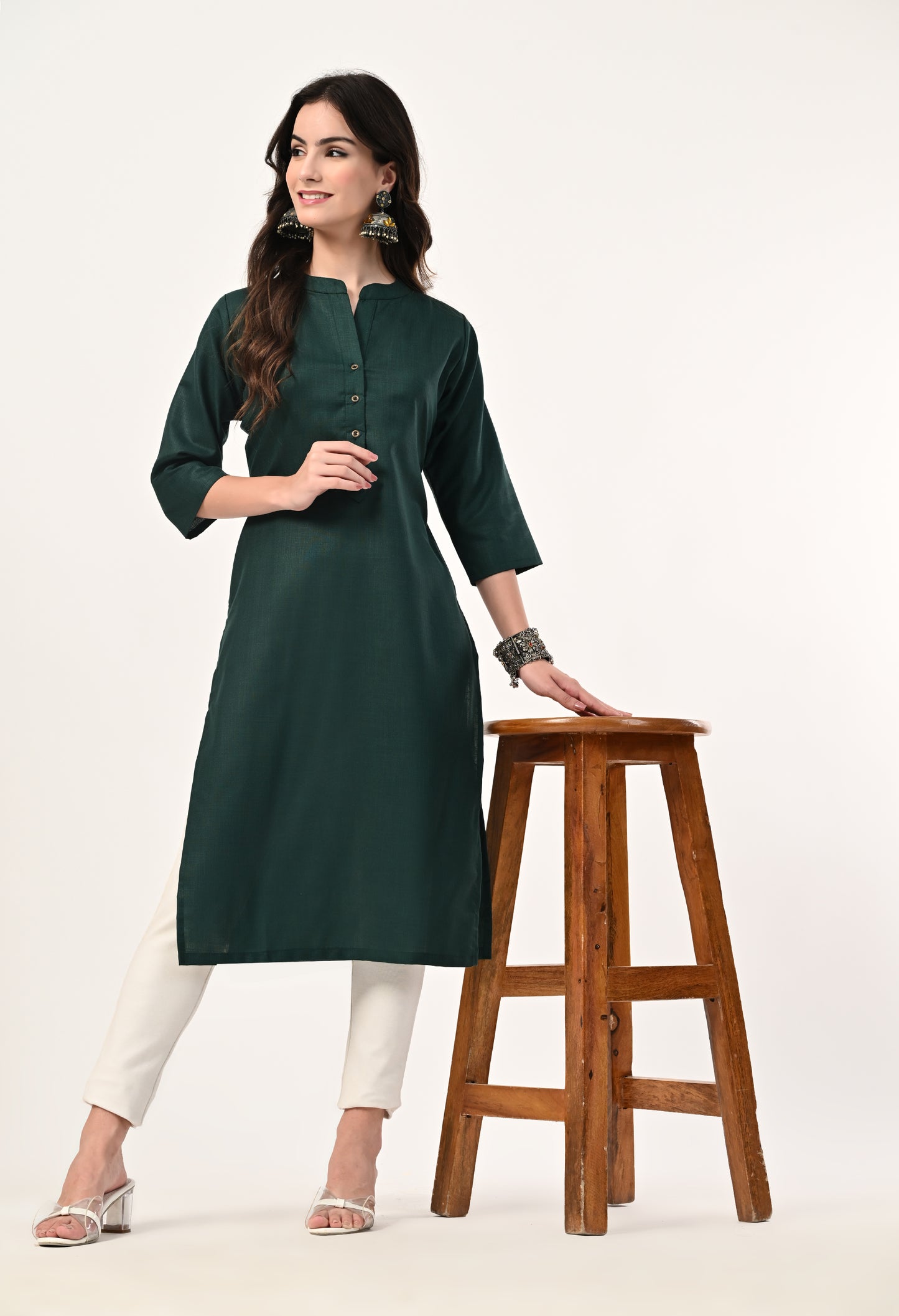 MAURYA Women's Cotton Blend Solid Kurti