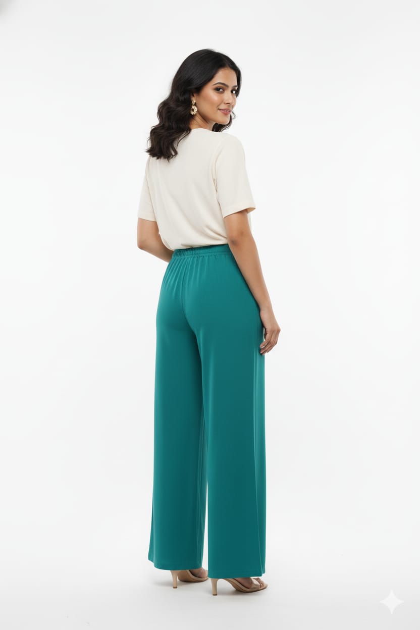 MAURYA Women Solid Rayon Palazzo with Elastic Waist