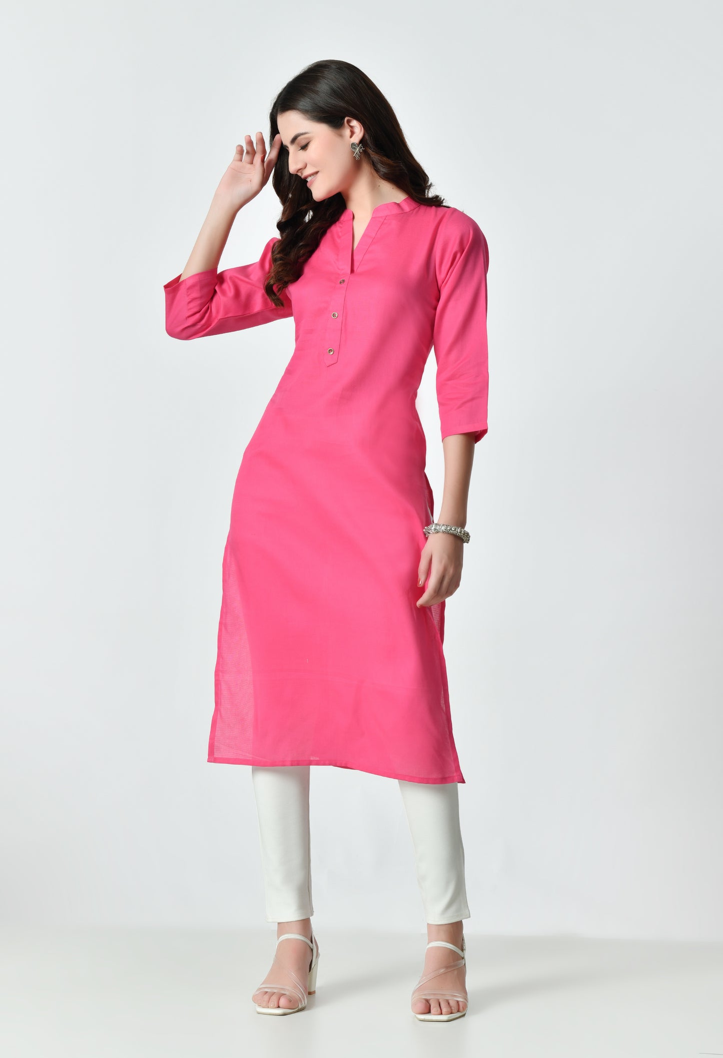 MAURYA Women's Cotton Blend Solid Kurti
