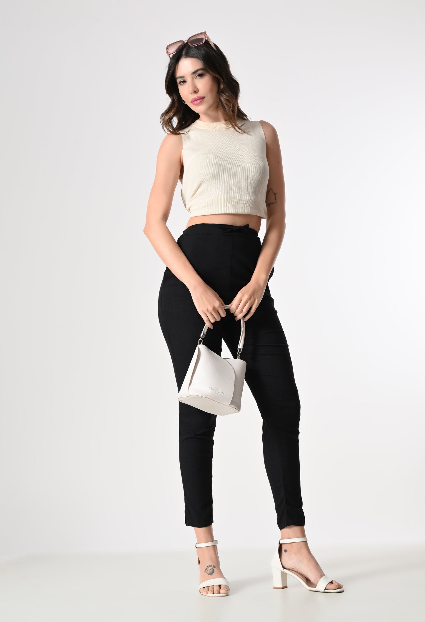 MAURYA Women’s Lycra Straight Fit Pants with Drawstring Waist
