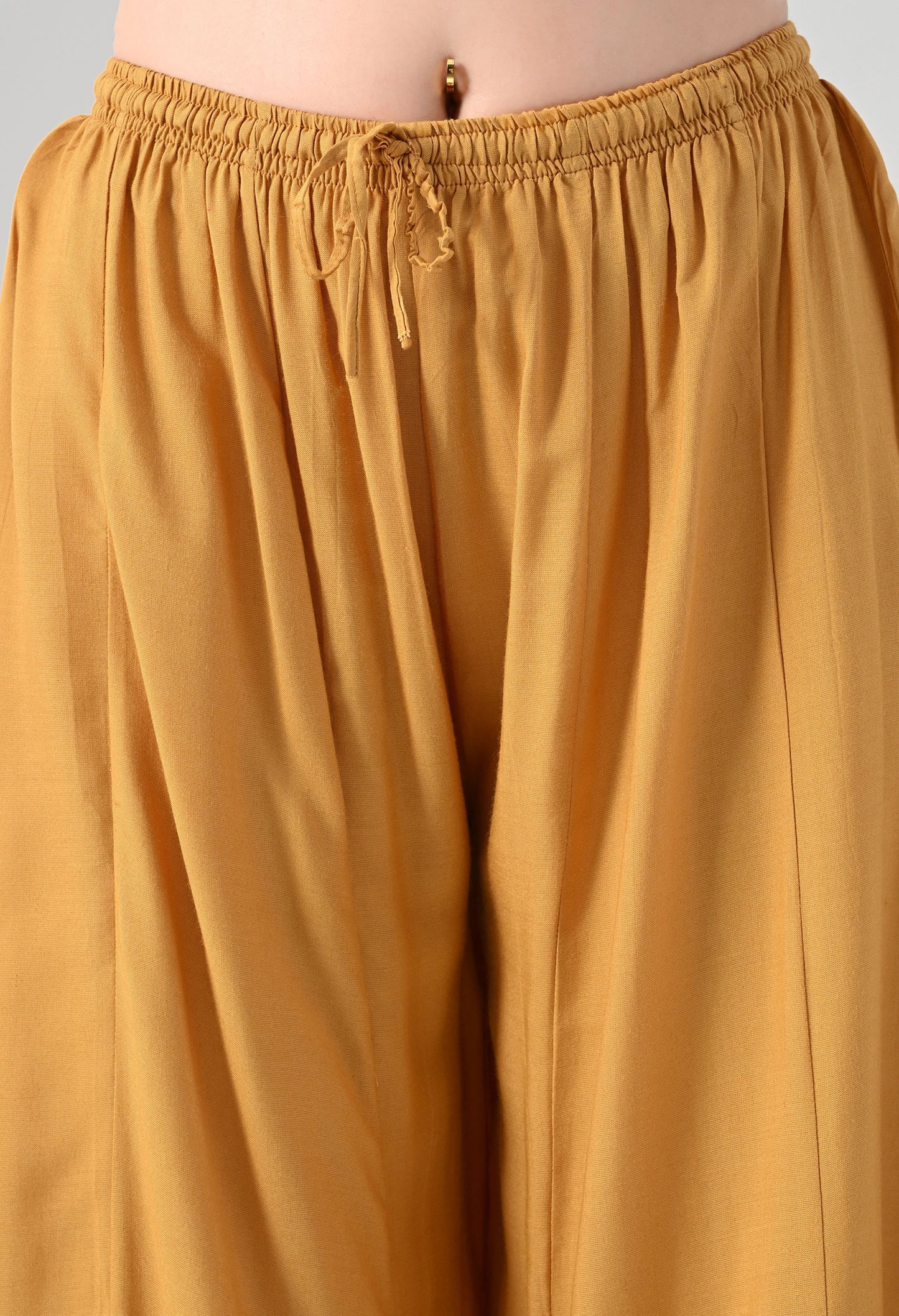 MAURYA Women Solid Rayon Palazzo with Elastic Waist & Lace Hem